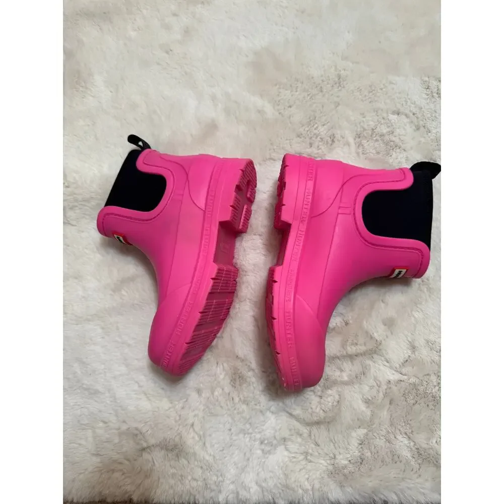 Hunter Hot Pink Short Rain Boots Womens Size 5